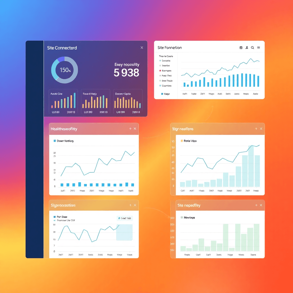 healthcare dashboard interface with multiple site connections
